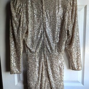 H&M romper dress , glittery , sequel,golden elegant size xs